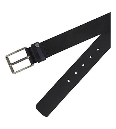 Shop Ted Baker Men's Black Keepsak Leather Belt