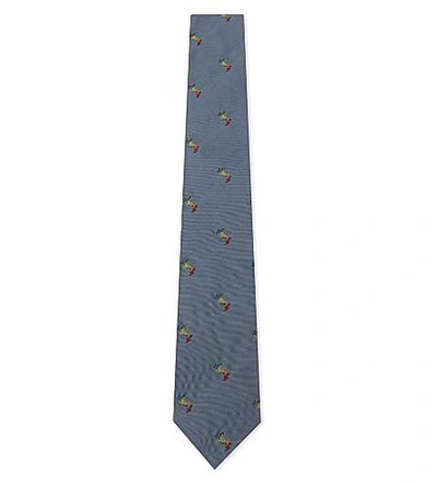 Shop Paul Smith Multi-coloured Rabbits Silk Tie In Blue
