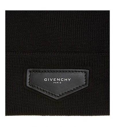 Shop Givenchy Logo Wool-blend Beanie In Black