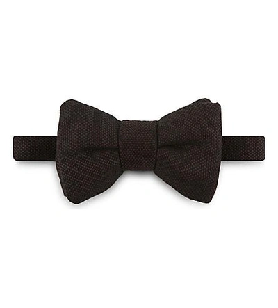 Shop Tom Ford Pindot Wool-silk Tie Bow Tie In Bordeux