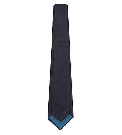 Shop Paul Smith Paisley Silk Tie In Navy