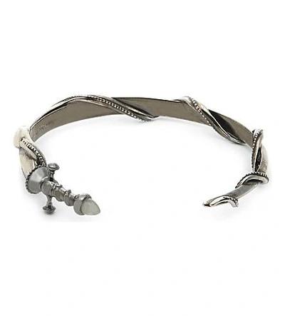 Shop Alexander Mcqueen Sword And Snake Bracelet In Silver