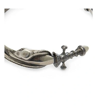 Shop Alexander Mcqueen Sword And Snake Bracelet In Silver