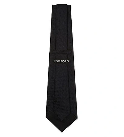 Shop Tom Ford Woven Cotton Silk Tie In Navy