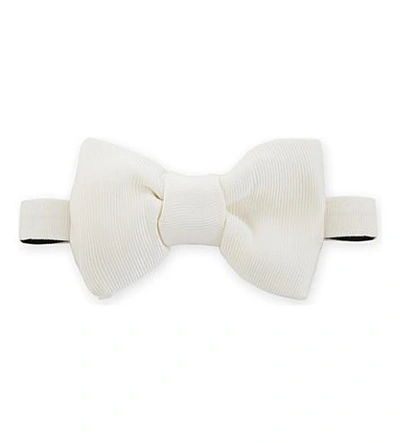 Tom Ford Grosgrain Silk Bow Tie In White | ModeSens