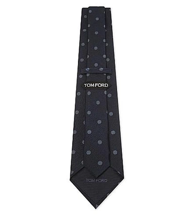 Shop Tom Ford Polka-dot Silk Tie In Blue