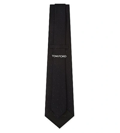 Shop Tom Ford Spotted Silk Tie In Charcoal