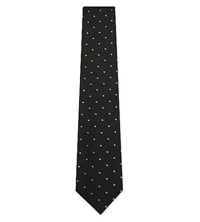 Shop Tom Ford Spotted Silk Tie In Grey