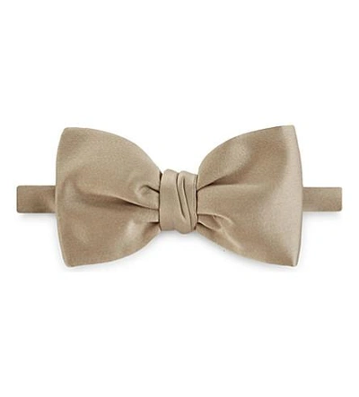 Shop Brioni Silk Bow Tie In Gold