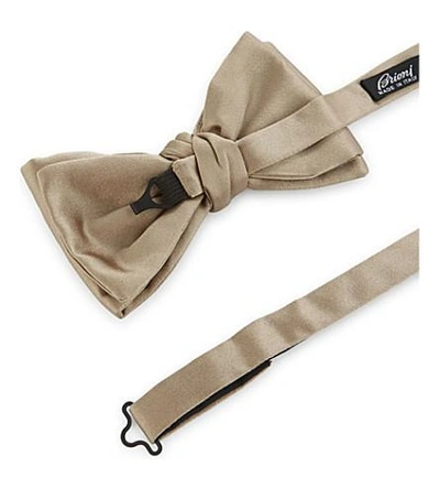 Shop Brioni Silk Bow Tie In Gold