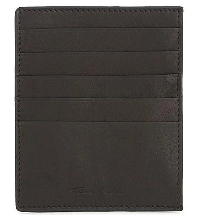 Shop Rick Owens Glitter Leather Card Holder In Black