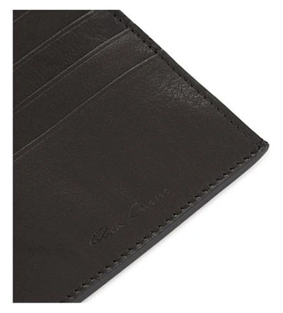 Shop Rick Owens Glitter Leather Card Holder In Black
