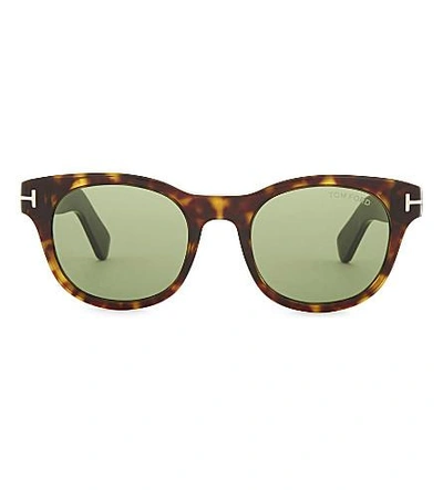 Shop Tom Ford Fisher Tf531 Square-frame Sunglasses In Brown