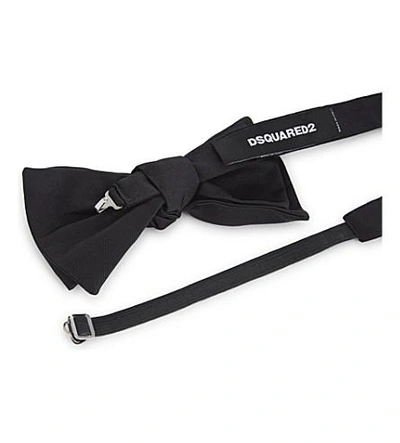 Shop Dsquared2 Silk Twill Pleated Bow Tie In Black
