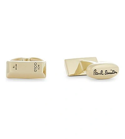 Shop Paul Smith Gold Bar Cufflinks In Silver