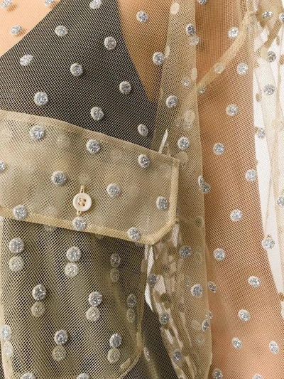 Shop Maison Margiela Sheer Glitter Embellished Shirt In Neutrals