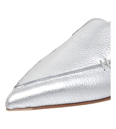 Shop Nicholas Kirkwood Beya Metallic-leather Slippers In Silver
