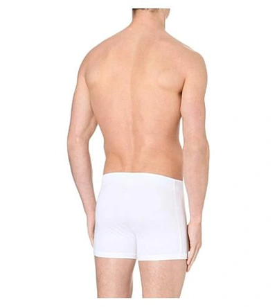 Shop Hanro Superior Regular-fit Stretch-cotton Trunks In White