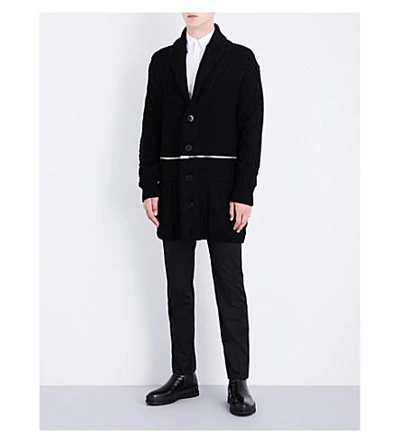 Alexander Mcqueen Zip-detail Wool-blend Cardigan In Black