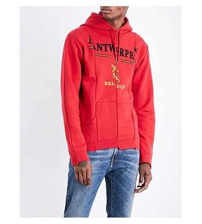 Shop Vetements Antwerp Cotton-jersey Hoody In Red