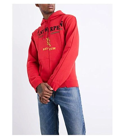 Shop Vetements Antwerp Cotton-jersey Hoody In Red