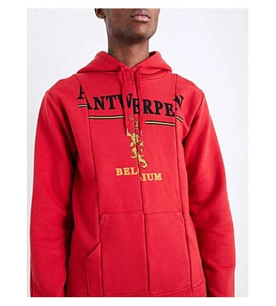 Shop Vetements Antwerp Cotton-jersey Hoody In Red
