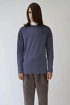 ACNE STUDIOS Slim fit t-shirt lt grey melange / royal blue