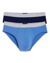 Hanro Stretch Cotton Essential Briefs, Pack Of 2 In Middle Blue/deep Cobalt