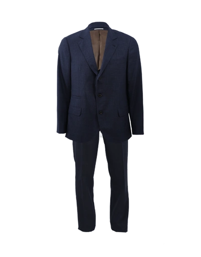Brunello Cucinelli Wool Solid Notch Suit In Pacific