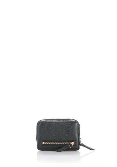Shop Alexander Wang Fumo Mini Zip Around Wallet In Pebbled Black