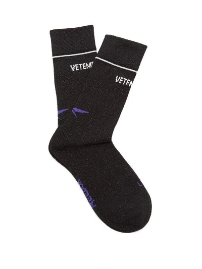 Vetements X Reebok Edition Classic Glitter Socks In Black | ModeSens
