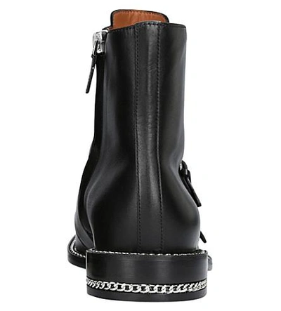 Shop Givenchy Chain Leather Ankle Boots In Black