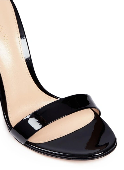 Shop Gianvito Rossi 'love' Heart Patch Patent Leather Sandals