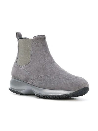 Shop Hogan Low Heel Boots In Grey