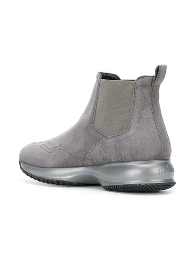 Shop Hogan Low Heel Boots In Grey