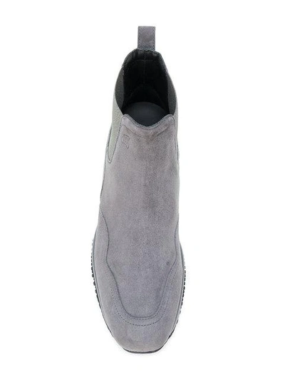 Shop Hogan Low Heel Boots In Grey