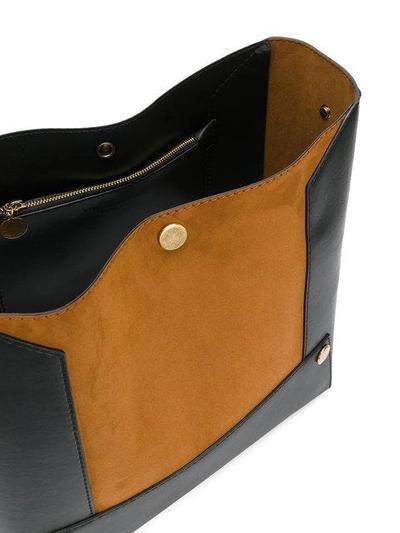 Stella Mccartney Stella Popper Faux-suede Shoulder Bag In Black Tan |  ModeSens
