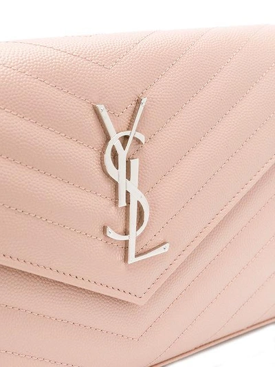 Shop Saint Laurent Monogram Chain Wallet In Pink