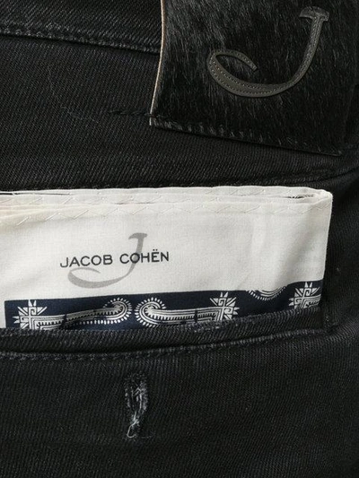 Shop Jacob Cohen Skinny Chino Trousers In Black