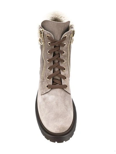 MONCLER MONCLER PATTY SHEARLING BOOTS - GREY 20318000159312242179