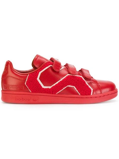 Adidas Originals Raf Simons For Adidas Unisex Stan Smith Comfort Badge Triple Strap Sneakers In Red