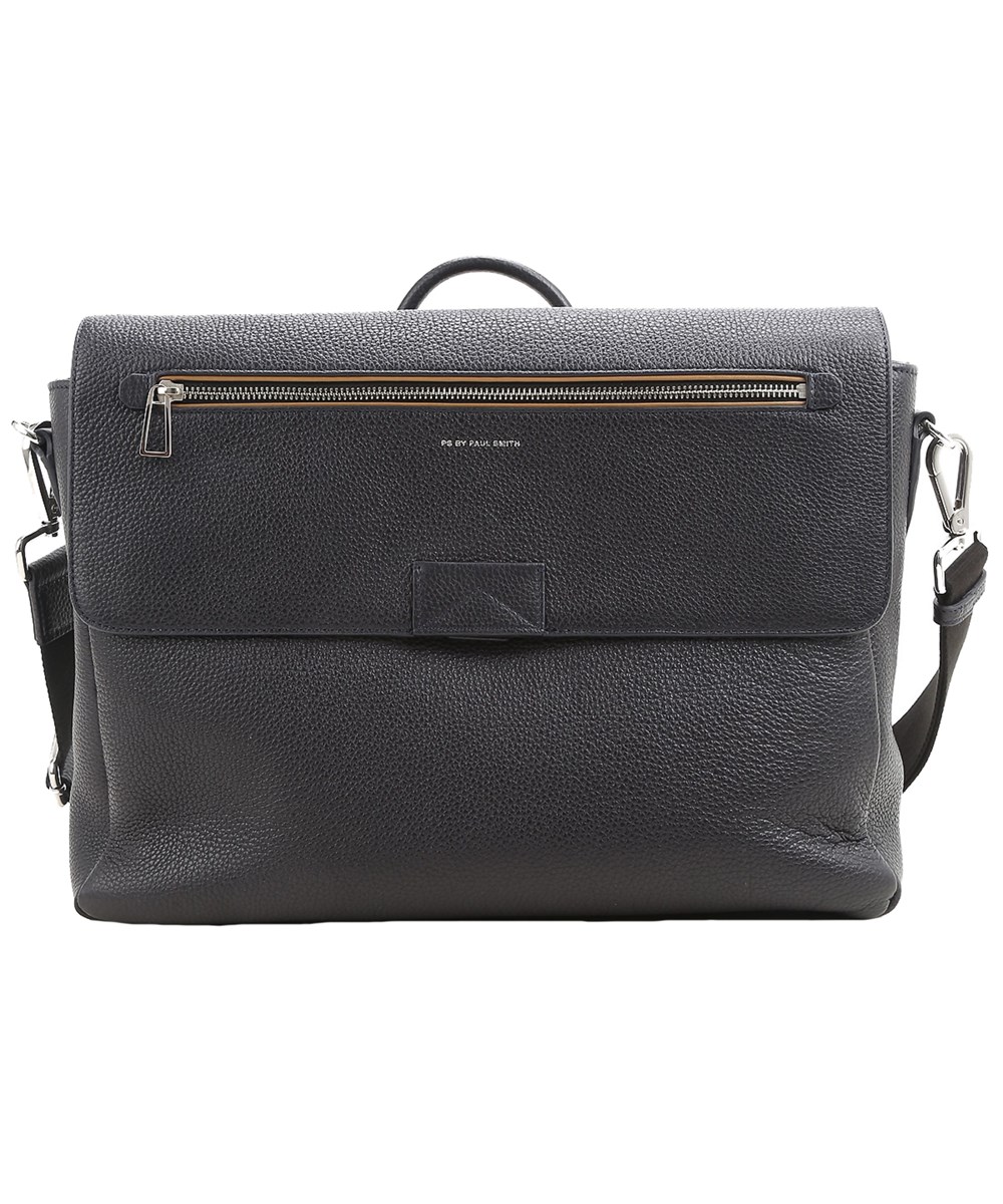 mens blue leather messenger bag