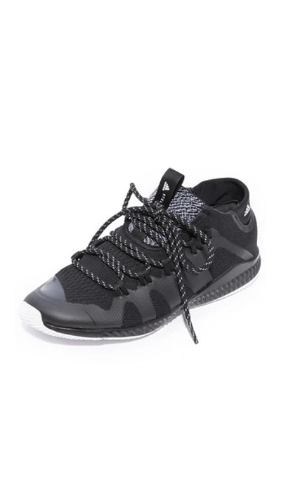 Shop Adidas By Stella Mccartney Crazytrain Bounce Mid Sneakers In Core Black/core Black