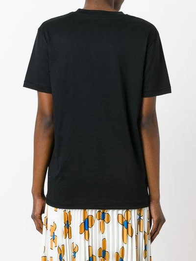 Shop Christopher Kane Embroidered Flower T-shirt - Black