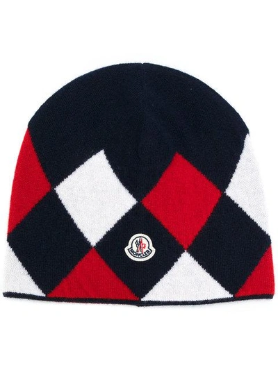 Shop Moncler Argyle Beanie Hat
