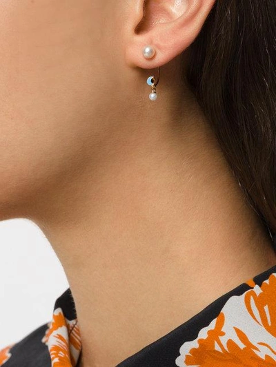 Shop Delfina Delettrez 18kt Gold Moon Piercing Earring In Metallic