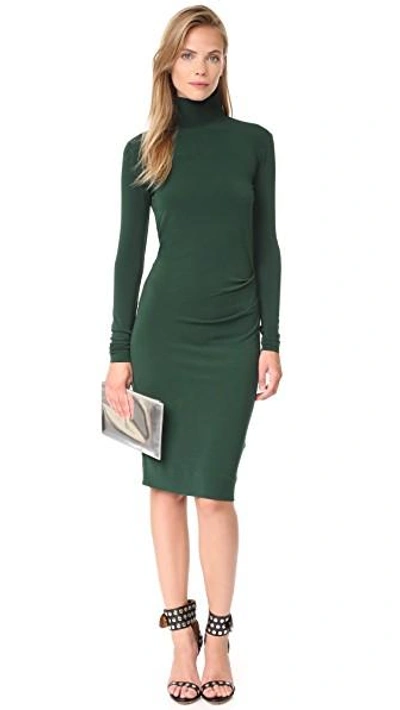 Shop By Malene Birger Tirio Open Back Dress In Scarab Green