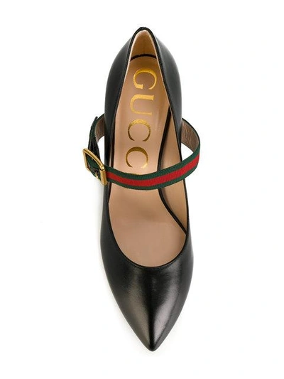 Shop Gucci Web-trimmed Pumps