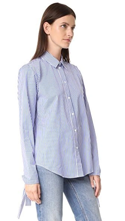 Shop Joseph Thomas Blouse In Blue/white