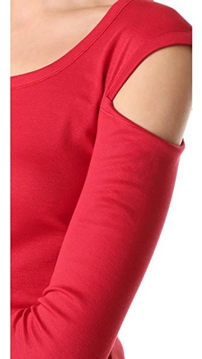 Shop Helmut Lang Slash Long Sleeve Tee In Coral